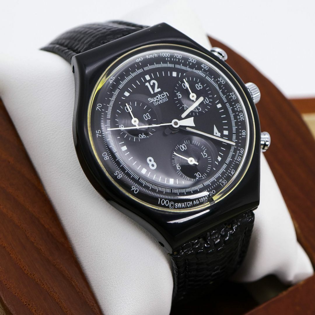稼働 swatch 腕時計 クロノグラフ レザーベルト 新品電池 稼働 swatch 腕時計 クロノグラフ レザーベルト 新品電池