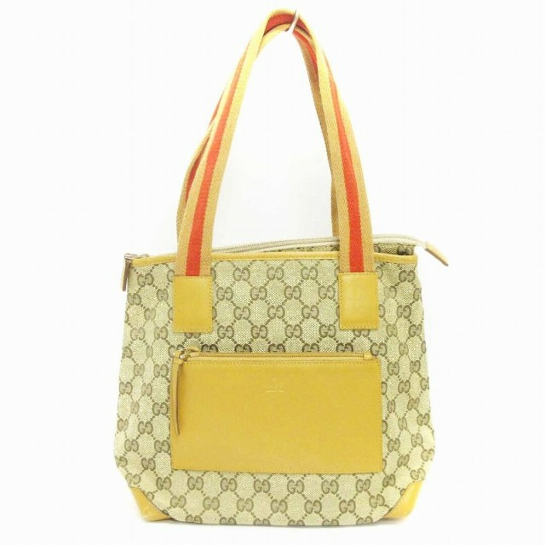 グッチ GGキャンバス トートバッグ ハンド レザー ベージュ 鞄 グッチ GGキャンバス トートバッグ ハンド レザー ベージュ 鞄