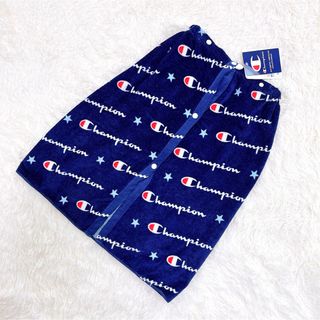 チャンピオン(Champion)の新品♡プールタオル　チャンピオン　60cm丈　男の子　ネイビー　ロゴ　巻きタオル(タオル/バス用品)