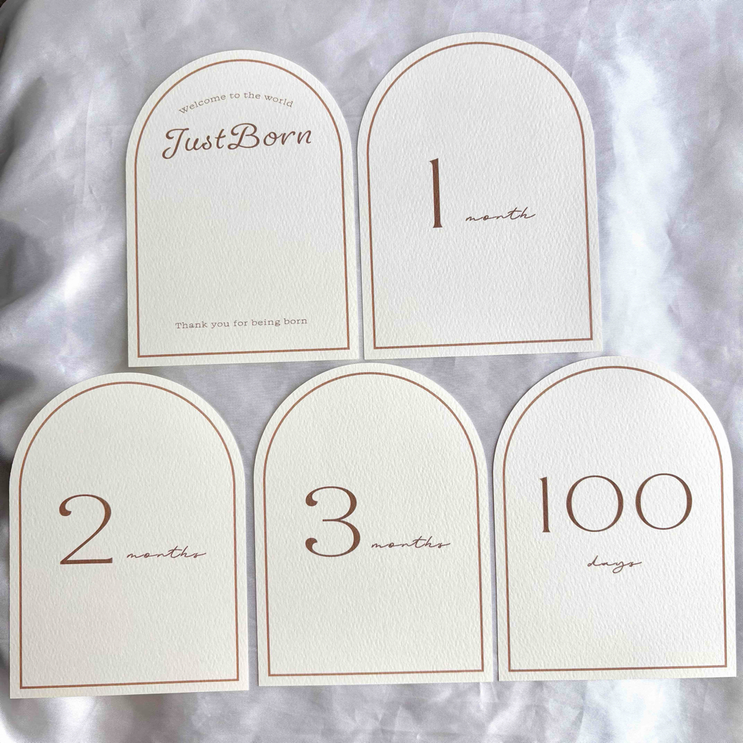 マンスリーカード　月齢フォト　手形　足形　月齢カード　命名書 キッズ/ベビー/マタニティのメモリアル/セレモニー用品(手形/足形)の商品写真