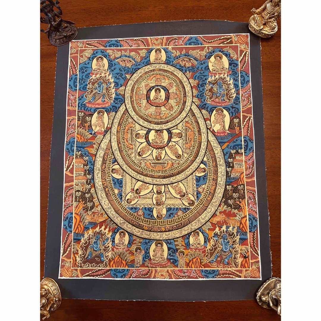 チベット密教 新品 一点物 】手描き肉筆画 曼荼羅 仏陀 釈迦 仏画 D6 チベット密教 新品 一点物 】手描き肉筆画 曼荼羅 仏陀 釈迦 仏画 D6