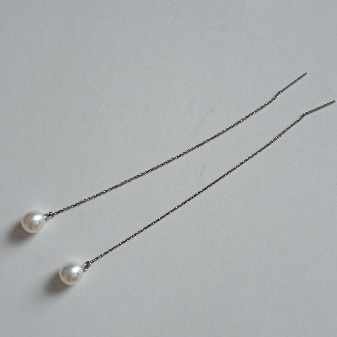 TASAKIタサキ 750 K18WG パール7mm アメリカン チェーンピアス TASAKIタサキ 750 K18WG パール7mm アメリカン チェーンピアス