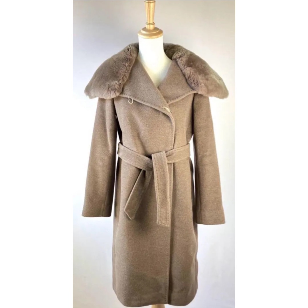 Max Mara - 《定価35万円！》　高級ライン　maxmara カシミヤ　コート　ファー　白タグ