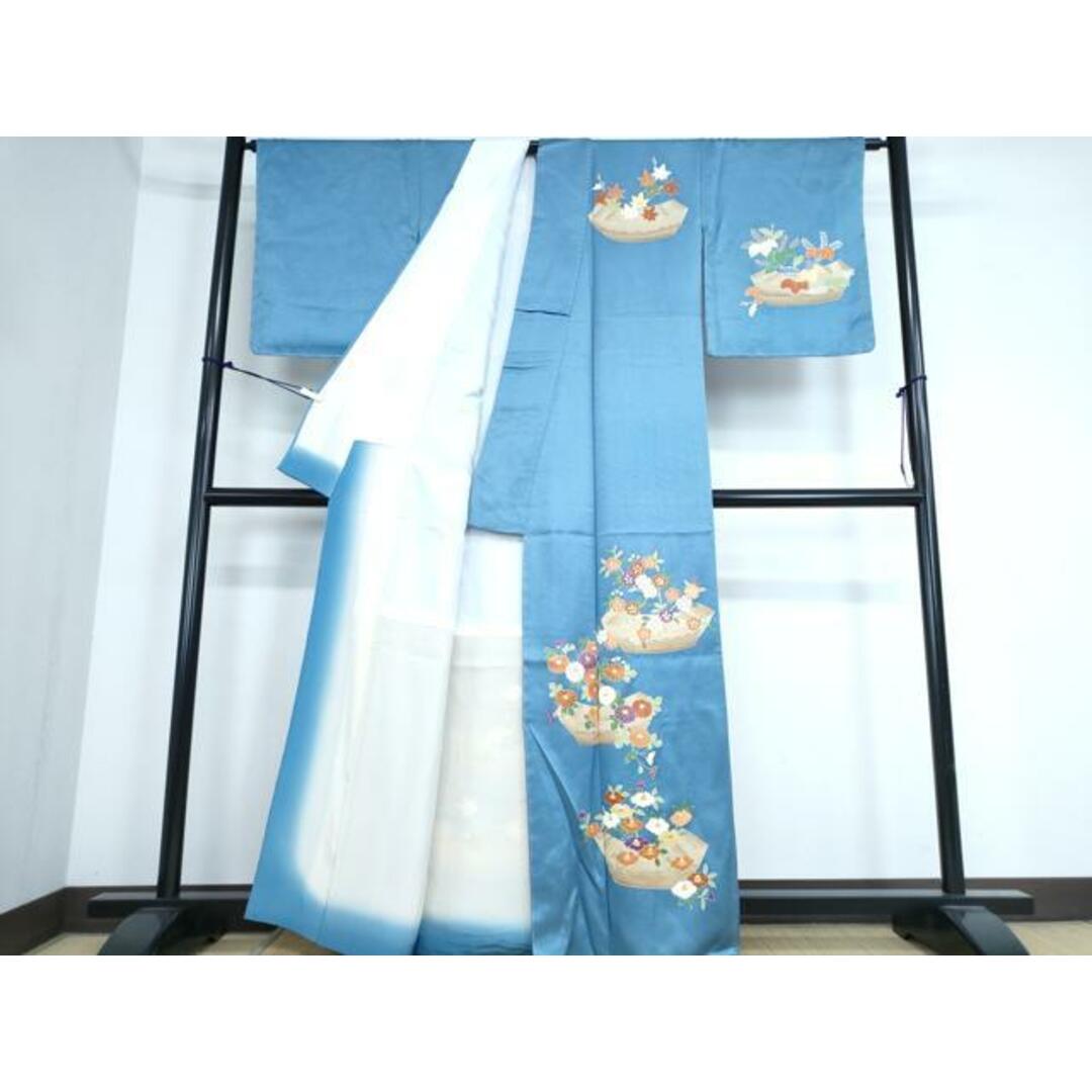 平和屋着物○訪問着 本場大島紬 総刺繍 スワトウ刺繍 鳳凰草花文 平和屋着物○訪問着 本場大島紬 総刺繍 スワトウ刺繍 鳳凰草花文