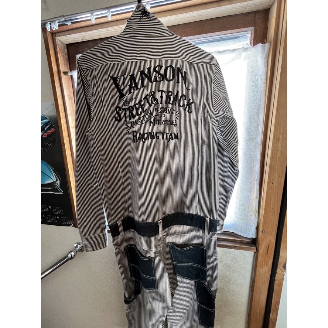 VANSON - VANSON ストライプオーバーオール Mサイズの通販 by VANSON - VANSON ストライプオーバーオール Mサイズの通販 by