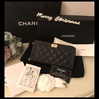 シャネル(CHANEL)の正規 新品 完売品❤︎シャネル ボーイ キャビアスキン ラウンドファスナー長財布(財布)