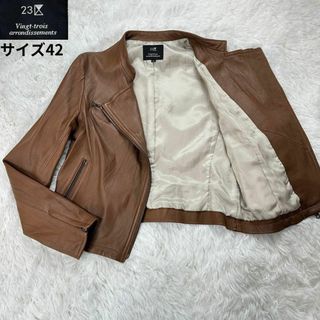 23区 - 美品✨23区 大きいサイズ レザージャケット ダブル 23区 - 美品✨23区 大きいサイズ レザージャケット ダブル