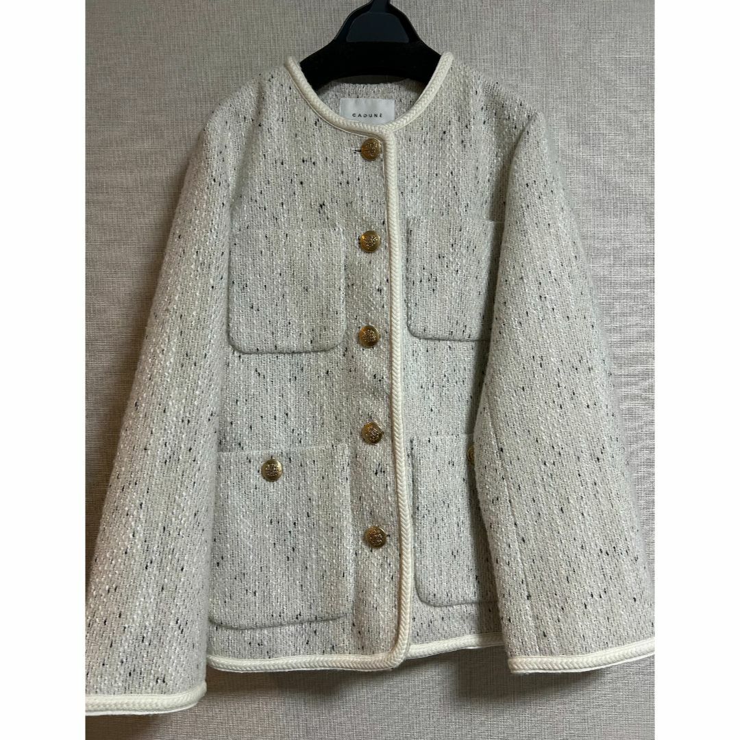 CADUNE ツイードジャコット 白 Mサイズ（新品）
