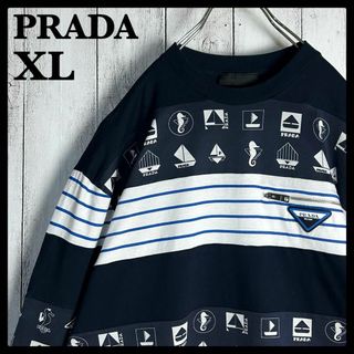 PRADA - 【超希少モデル】プラダ☆総柄入りロンT 長袖シャツ PRADA - 【超希少モデル】プラダ☆総柄入りロンT 長袖シャツ