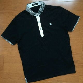 バーバリー(BURBERRY)の美品 BURBERRY BLACK LABEL 半袖襟付カットソー サイズ3(Tシャツ/カットソー(半袖/袖なし))