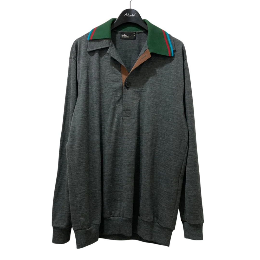 kolor 23aw ウールロングポロ kolor 23aw ウールロングポロ