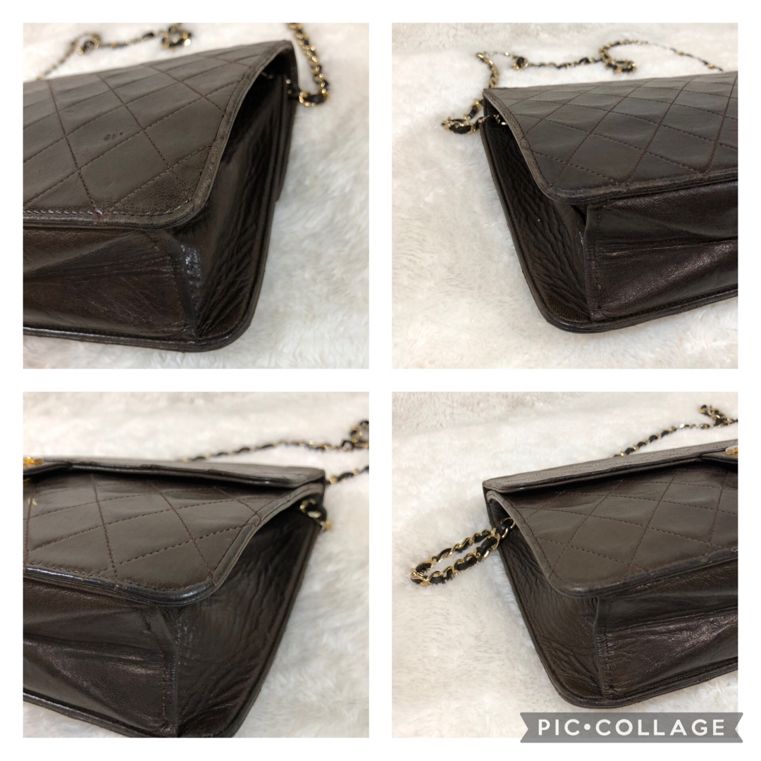 CHANEL マトラッセ ラムスキン チェーンショルダーバッグ ダーク CHANEL マトラッセ ラムスキン チェーンショルダーバッグ ダーク