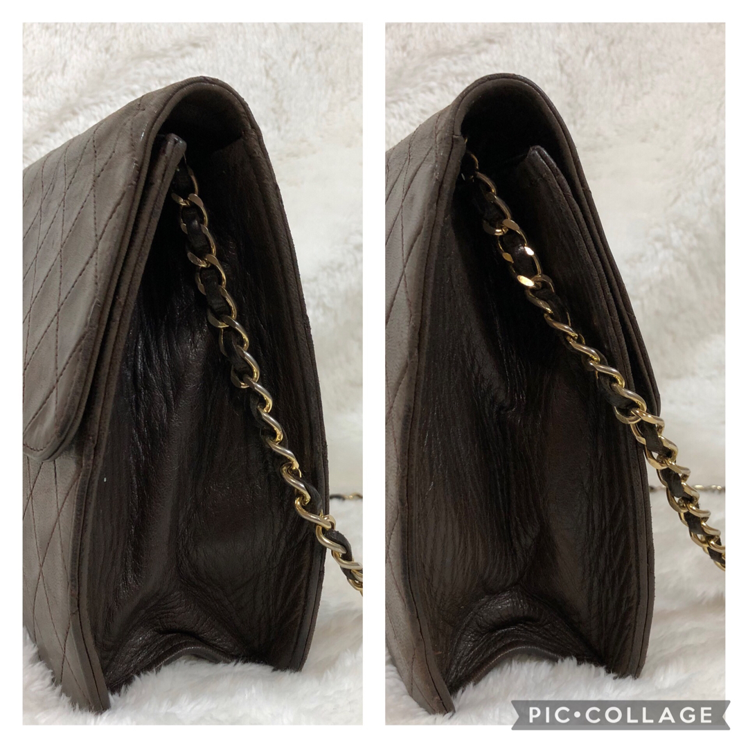 CHANEL マトラッセ ラムスキン チェーンショルダーバッグ ダーク CHANEL マトラッセ ラムスキン チェーンショルダーバッグ ダーク