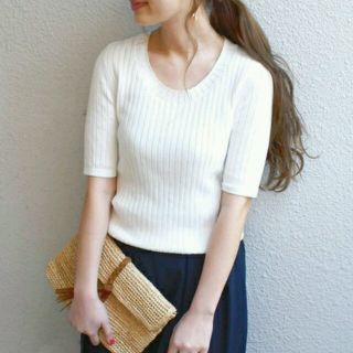 シップスフォーウィメン(SHIPS for women)のsnoopy様専用 美品 !! オフホワイト SHIPS 半袖カットソー(カットソー(半袖/袖なし))