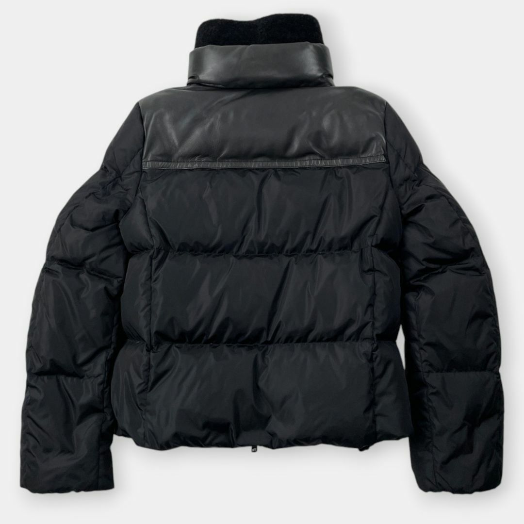 COACH コーチ 襟ボア ラムレザー 切り替え ダウンジャケット 黒 XS COACH コーチ 襟ボア ラムレザー 切り替え ダウンジャケット 黒 XS