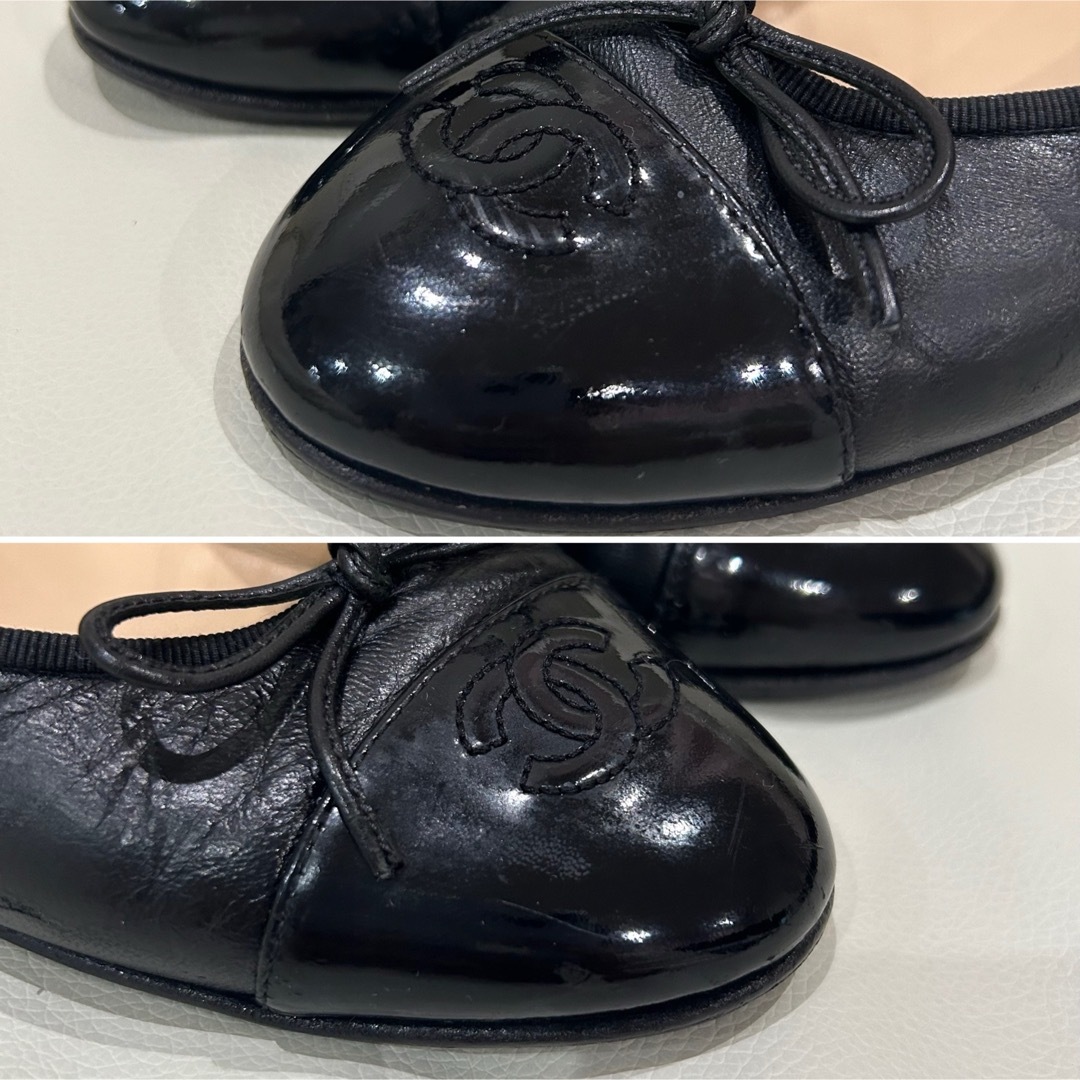 CHANEL 希少サイズ バレエシューズ 黒 39 25cm バレリーナ CHANEL 希少サイズ バレエシューズ 黒 39 25cm バレリーナ