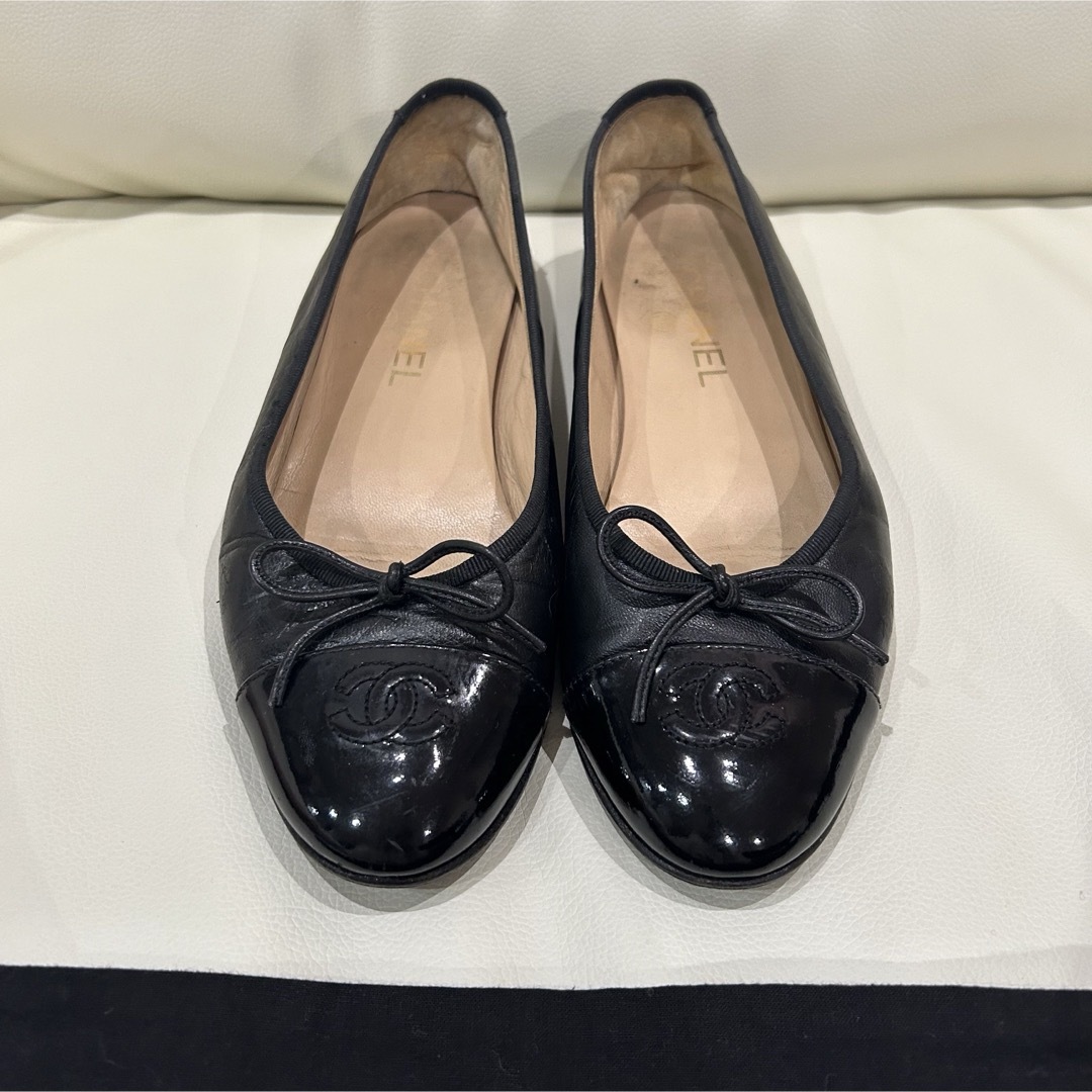 CHANEL 希少サイズ バレエシューズ 黒 39 25cm バレリーナ CHANEL 希少サイズ バレエシューズ 黒 39 25cm バレリーナ
