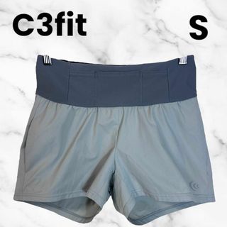 C3fit - 【C3fit】ランニングショートパンツ　吸汗速乾　ウエストゴム　グレー　S