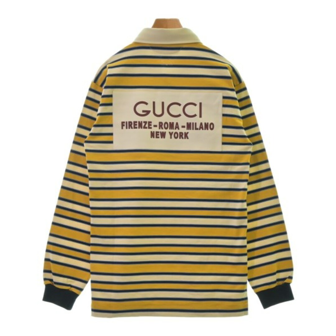 GUCCI - GUCCI グッチ ポロシャツ S 黄xアイボリーx青等 GUCCI - GUCCI グッチ ポロシャツ S 黄xアイボリーx青等