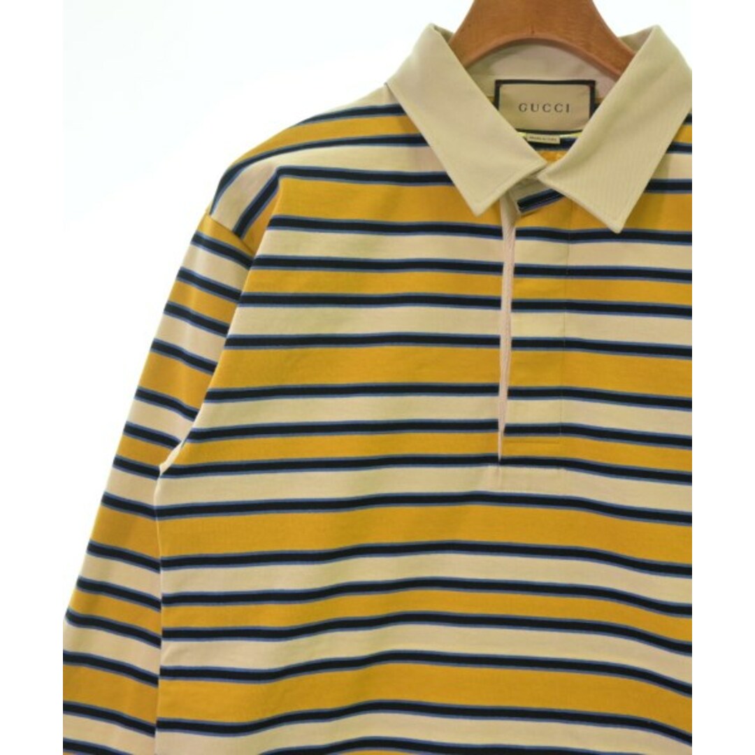 GUCCI - GUCCI グッチ ポロシャツ S 黄xアイボリーx青等 GUCCI - GUCCI グッチ ポロシャツ S 黄xアイボリーx青等