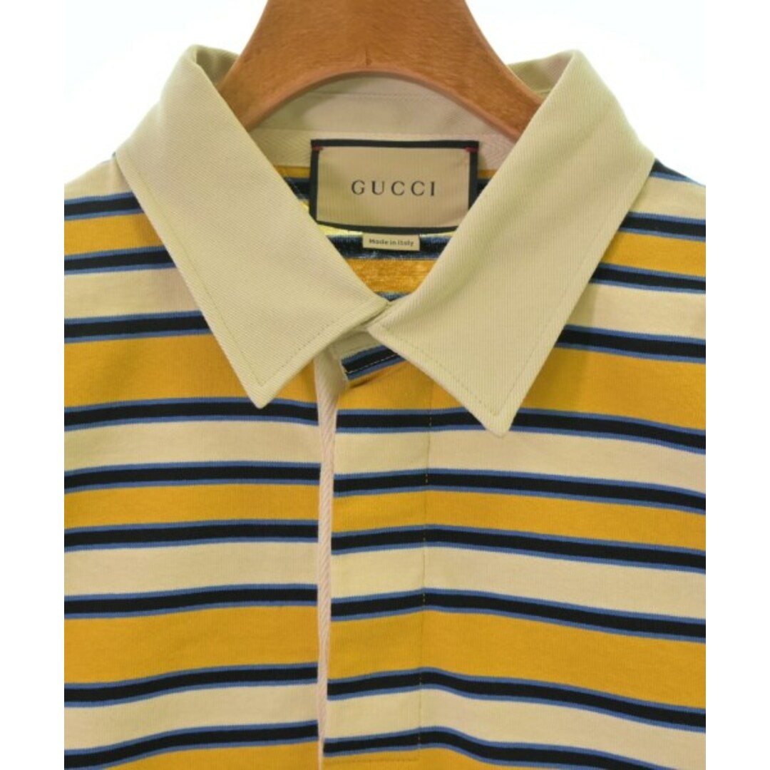 GUCCI - GUCCI グッチ ポロシャツ S 黄xアイボリーx青等 GUCCI - GUCCI グッチ ポロシャツ S 黄xアイボリーx青等