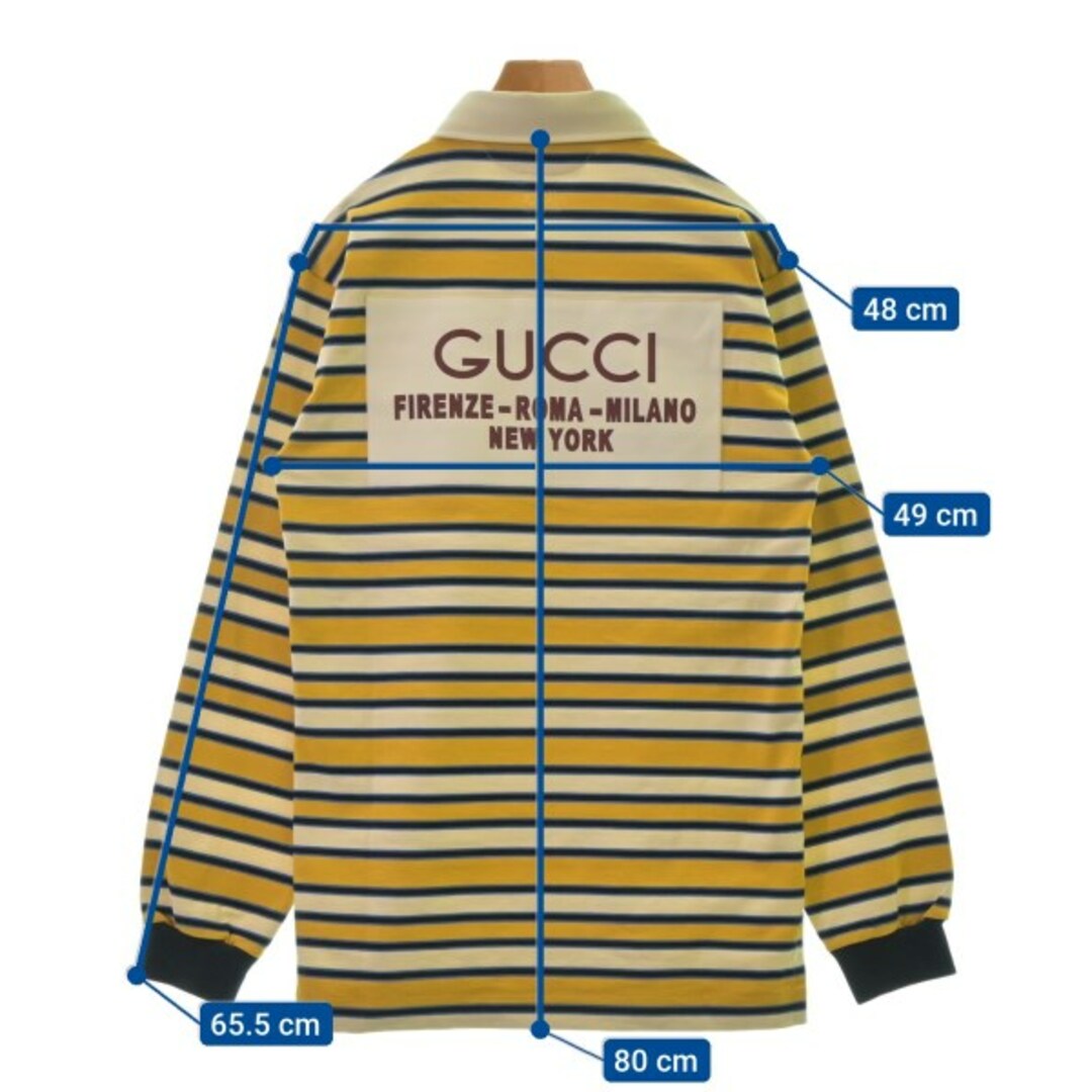 GUCCI - GUCCI グッチ ポロシャツ S 黄xアイボリーx青等 GUCCI - GUCCI グッチ ポロシャツ S 黄xアイボリーx青等