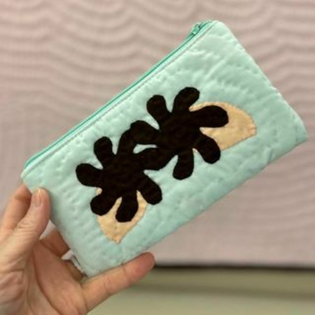 ＜正規品＞カードポーチ♡ガーデニア♡ミントブルー♡ハワイアンキルト