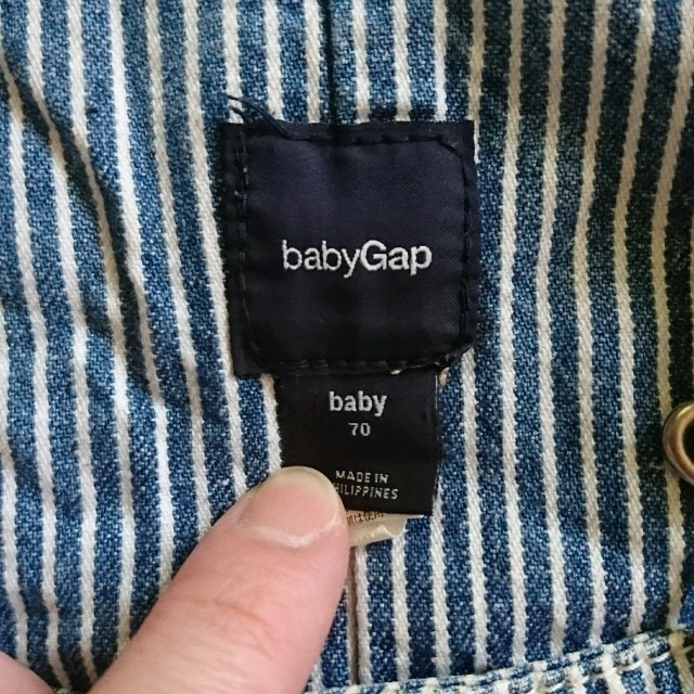 babyGAP(ベビーギャップ)のbaby Gap ジャンバー スカート baby70 ヒッコリー キッズ/ベビー/マタニティのベビー服(~85cm)(スカート)の商品写真