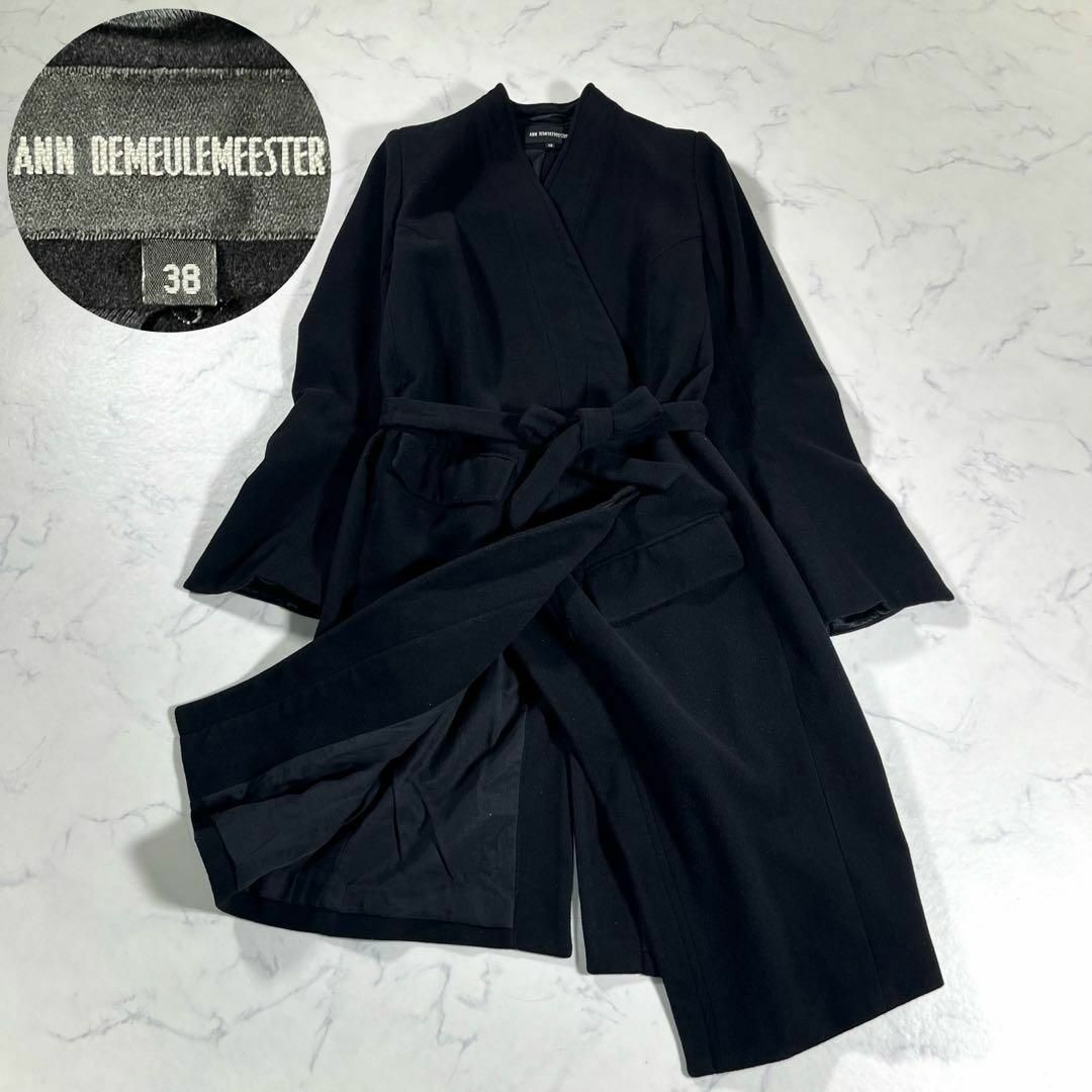 美品】ANN DEMEULEMEESTER アシンメトリー ノーカラーコート 美品】ANN DEMEULEMEESTER アシンメトリー ノーカラーコート