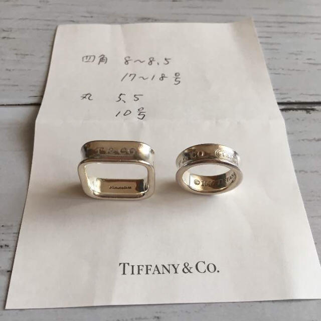 Tiffany & Co.(ティファニー)のDENCHU様専用 ティファニーペアリング 17〜18号  10号 ナローリング レディースのアクセサリー(リング(指輪))の商品写真