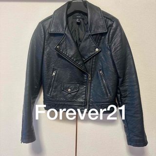 フォーエバートゥエンティーワン(FOREVER 21)のFOREVER 21 ブラック ライダースジャケット Sサイズ(ライダースジャケット)