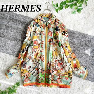 HERMES - 希少 オールド エルメス ライトアウター スカーフ柄 HERMES - 希少 オールド エルメス ライトアウター スカーフ柄