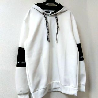 ✨新品・訳あり✨YEOREO パーカー メンズ ホワイト トレーナー L(パーカー)