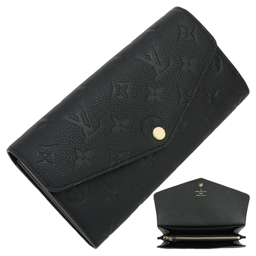 LOUIS VUITTON - ルイヴィトン LOUIS VUITTON 長財布 ポルトフォイユ サラ モノグラム アンプラント M82257 レザー ブラック 黒 二つ折り長財布 本革 フラップウォレット フラップ長財布 新品 h-e457