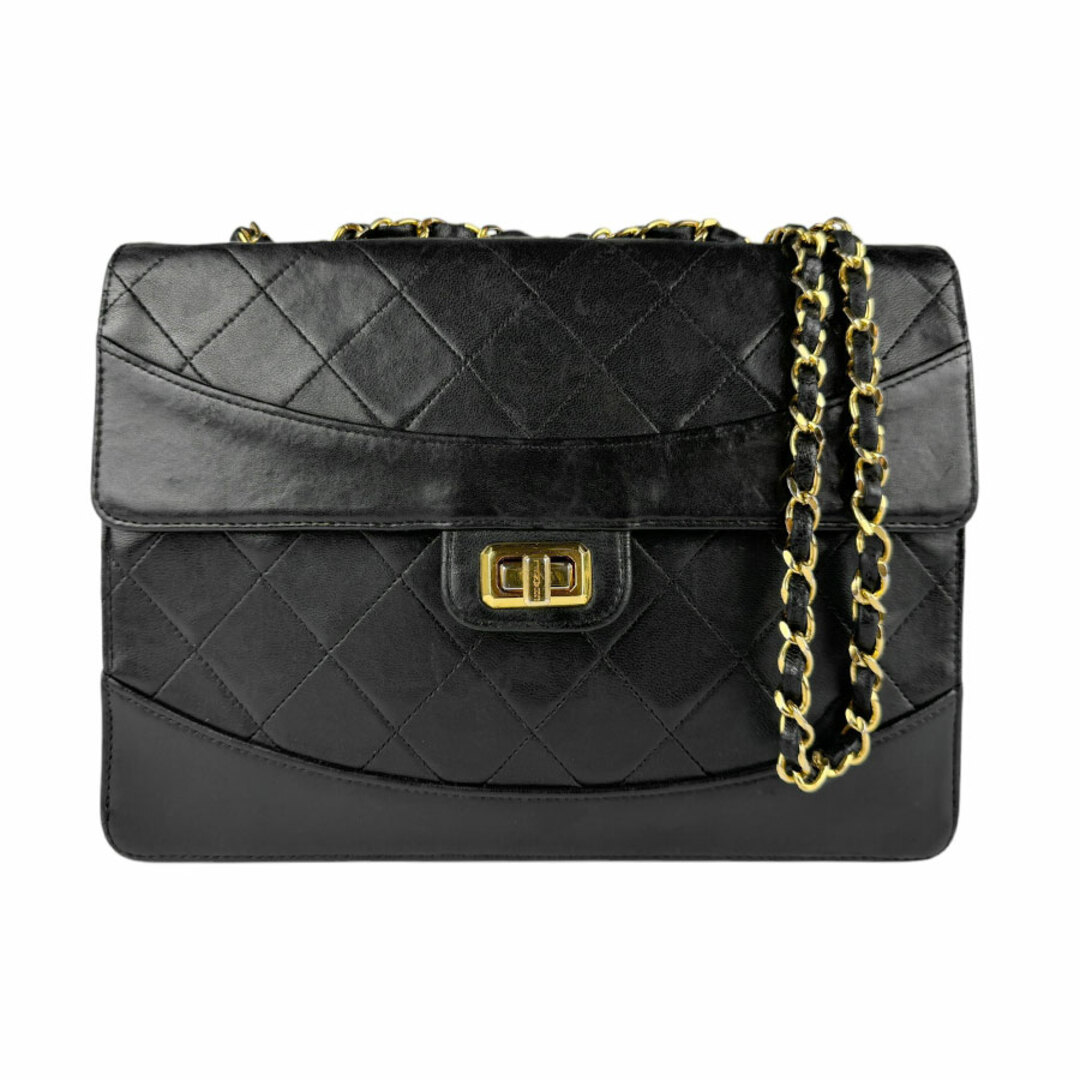 CHANEL - シャネル CHANEL ショルダーバッグ マトラッセ レザー/メタル ブラック/ゴールド レディース 送料無料【中古】 z3398