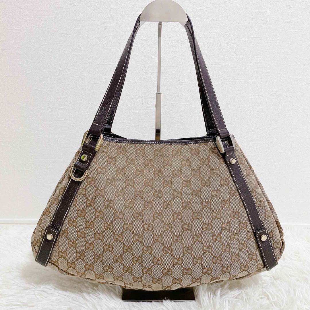 美品 GUCCI トートバッグ GG柄 キャンバス アビーライン 美品 GUCCI トートバッグ GG柄 キャンバス アビーライン