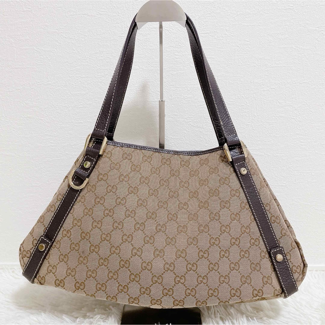 美品 GUCCI トートバッグ GG柄 キャンバス アビーライン 美品 GUCCI トートバッグ GG柄 キャンバス アビーライン