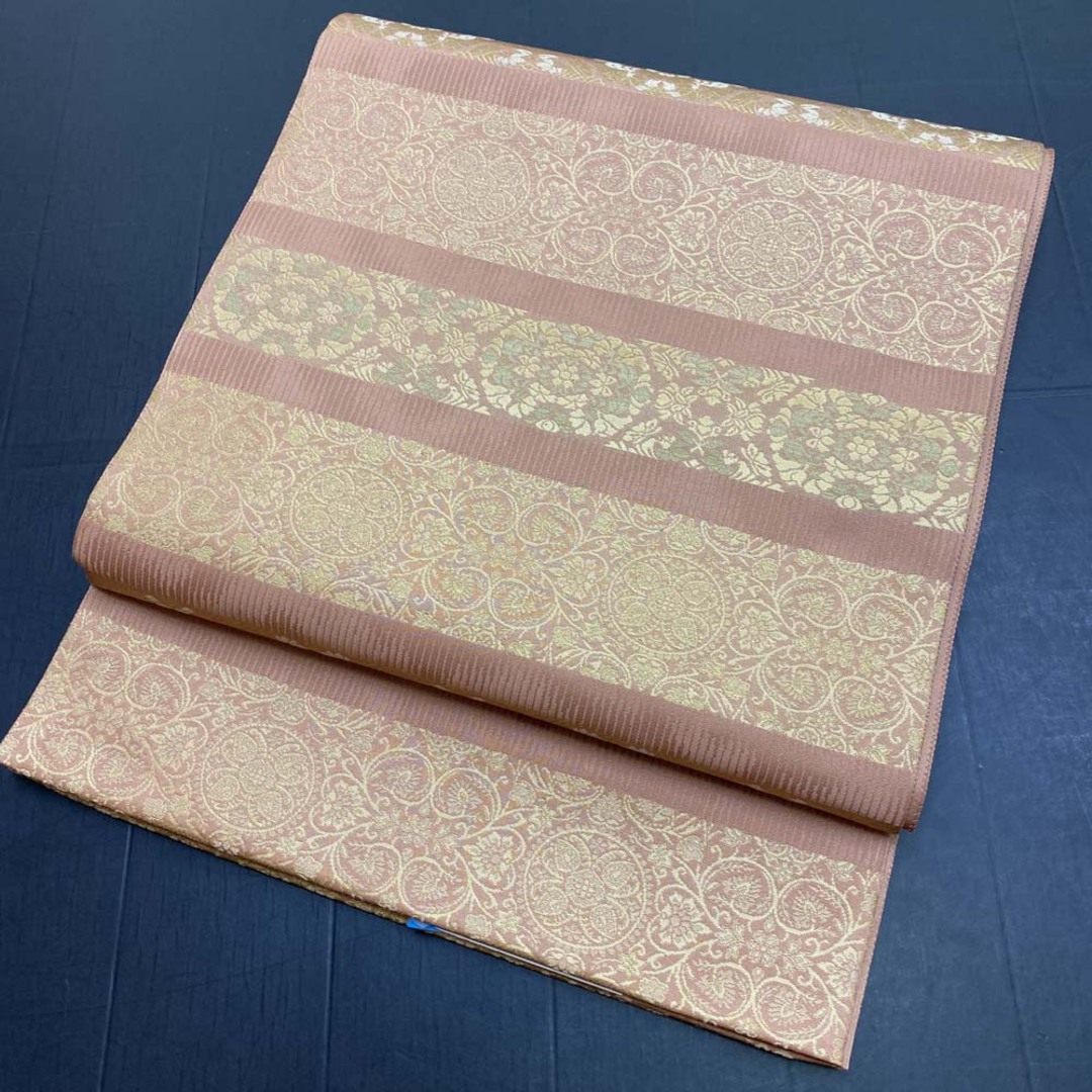 袋帯】刺繍 薄いピンク 金 六通柄袋帯 色無地 訪問着 付け下げ 礼装 袋帯】刺繍 薄いピンク 金 六通柄袋帯 色無地 訪問着 付け下げ 礼装
