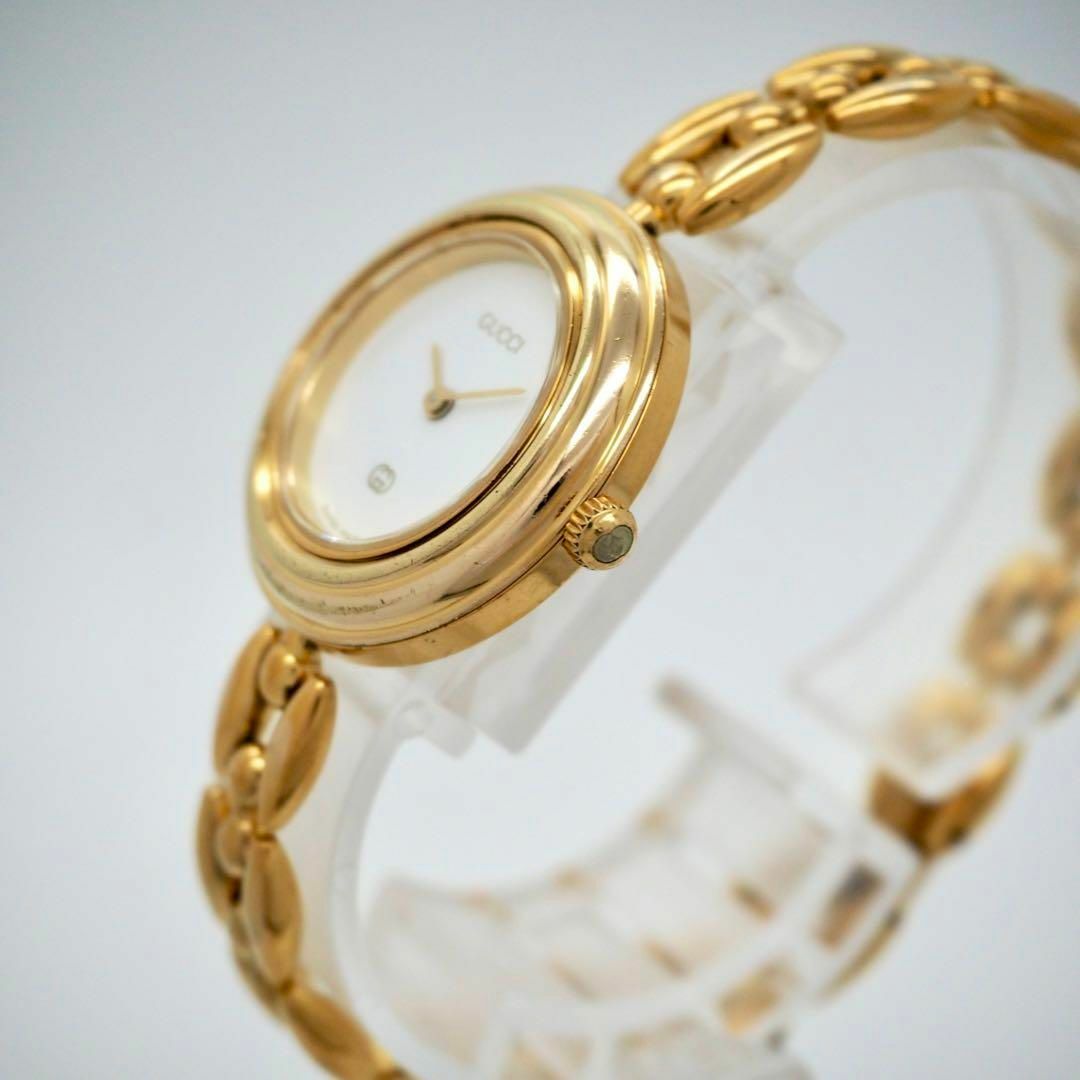 395 GUCCI チェンジベゼル レディース腕時計 ゴールド ホワイト 395 GUCCI チェンジベゼル レディース腕時計 ゴールド ホワイト