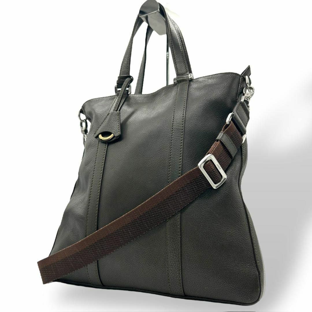 美品 1380 aniary グラインドレザー 2way トートバッグ カーキ 美品 1380 aniary グラインドレザー 2way トートバッグ カーキ