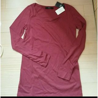 アズールバイマウジー(AZUL by moussy)の新品　アズールバイマウジー　カットソー　ボルドー(カットソー(長袖/七分))