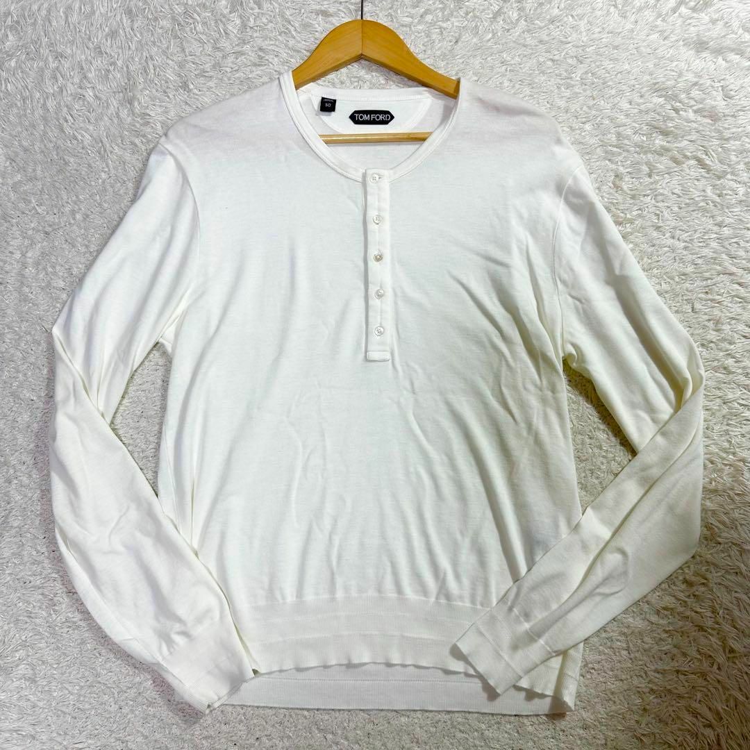 美品✨ TOM FORD ヘンリーネック 長袖Tシャツ ストレッチ 50 XL 美品✨ TOM FORD ヘンリーネック 長袖Tシャツ ストレッチ 50 XL