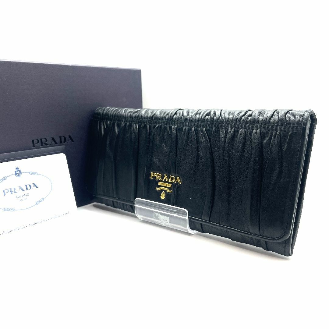 PRADA - 【435】PRADA プラダ 1M1132 長財布 二つ折り ダブルホック 黒