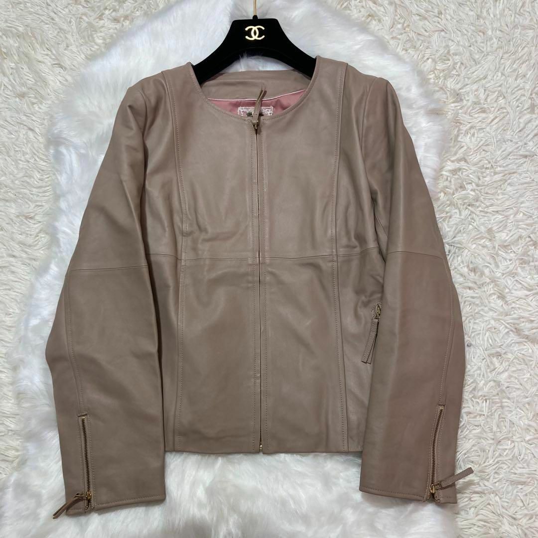 ローズティアラジュエル✨ラムレザージャケット ノーカラー 21年 ローズティアラジュエル✨ラムレザージャケット ノーカラー 21年