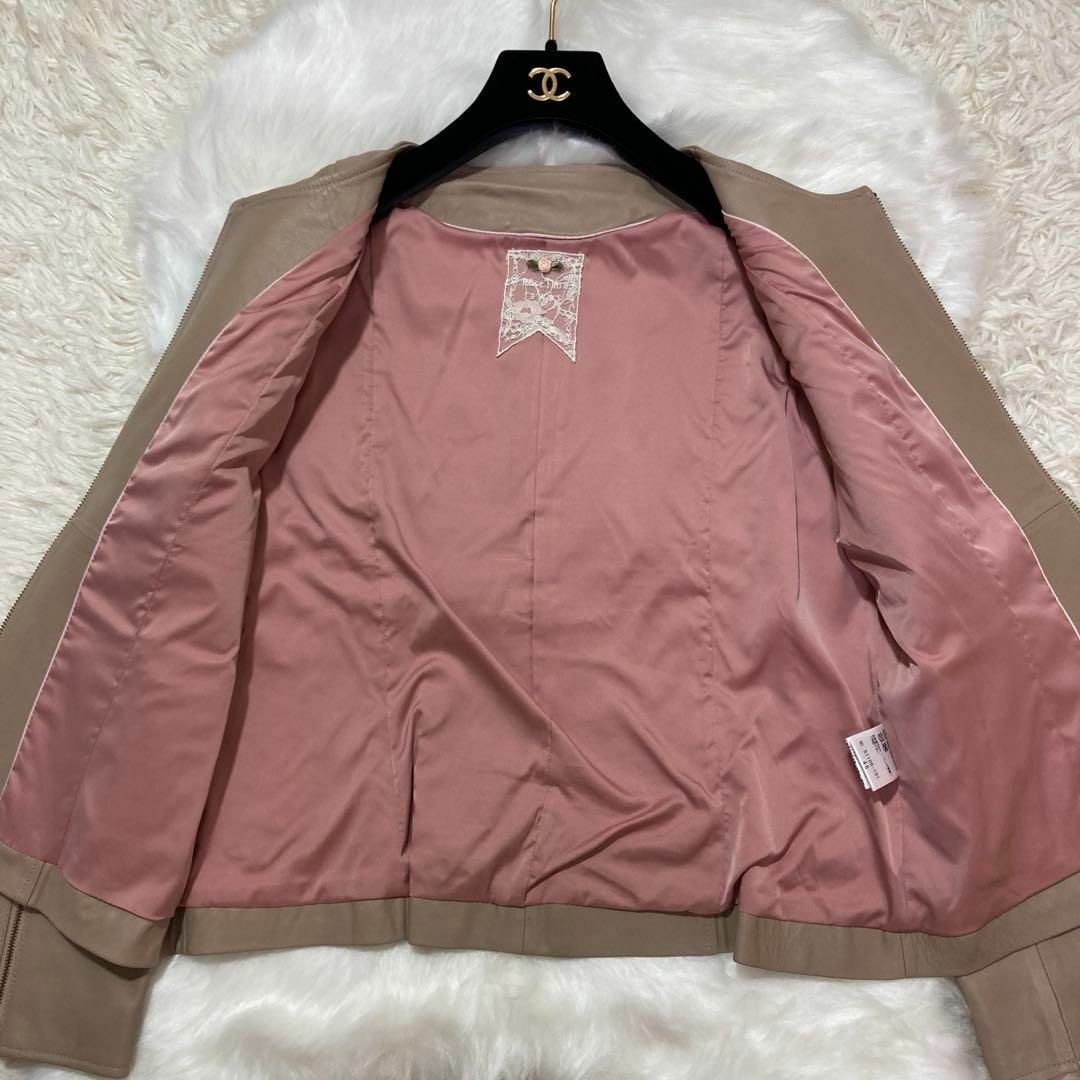 ローズティアラジュエル✨ラムレザージャケット ノーカラー 21年 ローズティアラジュエル✨ラムレザージャケット ノーカラー 21年