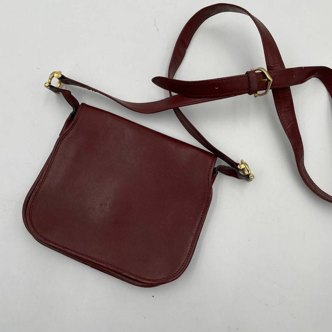 Cartier - 美品✨カルティエ　ショルダーバッグ　マストライン　ゴールド金具　レザー　ボルドー
