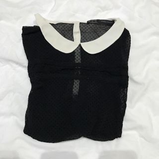 ザラ(ZARA)のZARA ドット刺繍シースルーブラウス(シャツ/ブラウス(半袖/袖なし))