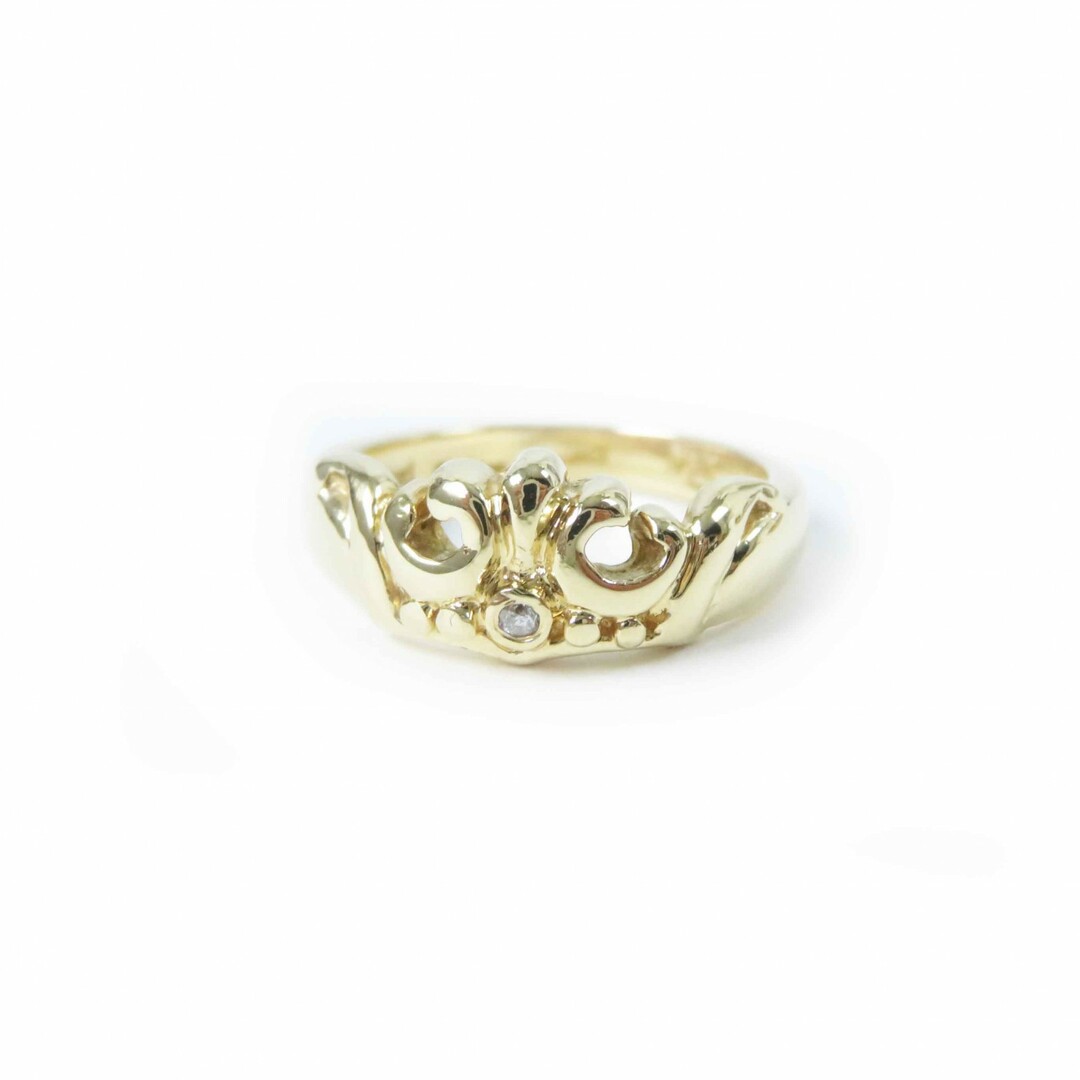 極美品◎ Order ロイヤルオーダー クラウンリング リング・指輪 18K ゴールド 5号 箱・保存袋付き 重量4.15g レディース