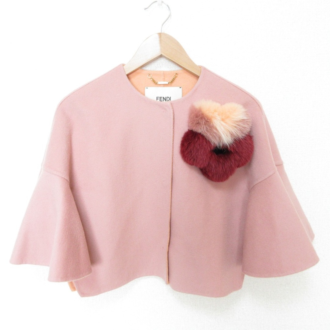 美品 FENDI フェンディ カシミヤ100% ミンク×フォックスファー 美品 FENDI フェンディ カシミヤ100% ミンク×フォックスファー