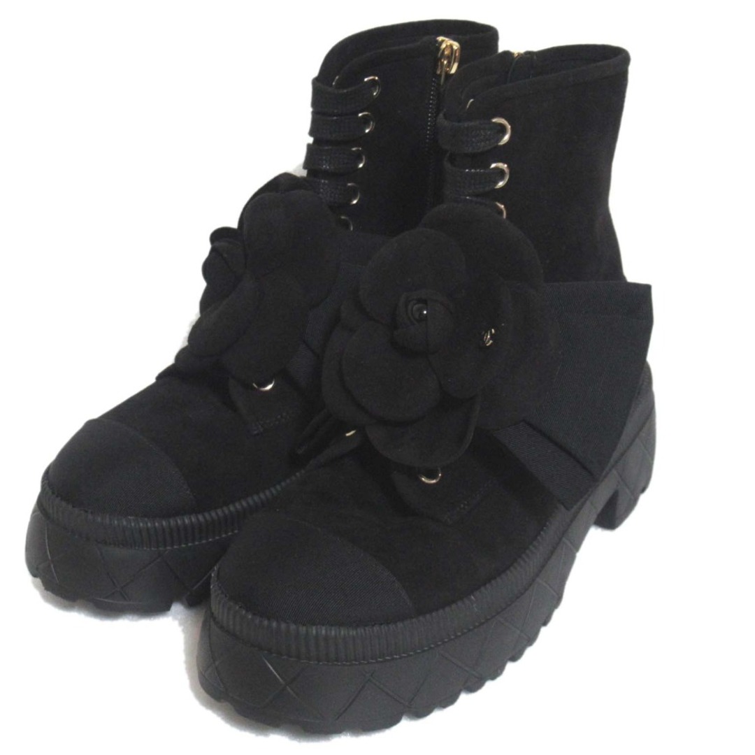 CHANEL - 未使用 23AW CHANEL シャネル カメリアリボン スエード CHANEL - 未使用 23AW CHANEL シャネル カメリアリボン スエード